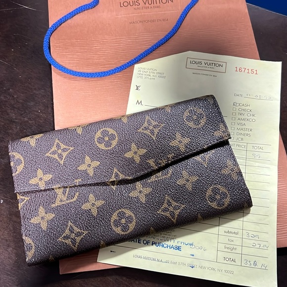 Vintage Louis Vuitton Monogram checkbook size wallet - Picture 1 of 16